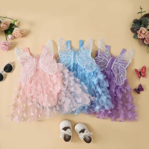 Citgeett Summer Infant Baby Girls Bodysuit Sleeveless Tulle Patchwork A-line Dress Party Clothes