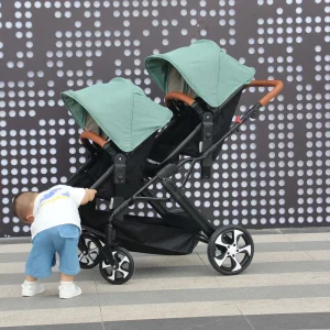 2024 NEW Twin stroller New 2 in 1 baby trolley baby carriage with car seat Baby stroller for two children Foldable Lightweight