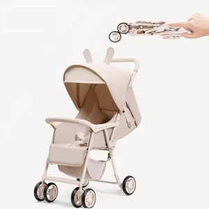 Lightweight Stroller Sitting and Reclining Small Boardable Travelling Umbrella Car Pocket Stroller with Four Wheels