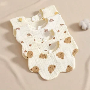 Super Soft and Comfortable Bibs, Suitable for Ages 0-3 Years Old, with Concealed Buttons, Washable - Machine Washable, Newborn Gauze Saliva Towels - Baby Waterproof Spit-Up Towels - Super Soft Autumn and Winter Bibs, Perfect Baby Shower Gifts for Babies.