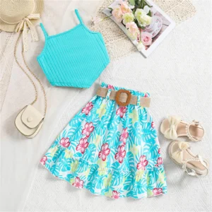 Thanksgiving Clothes for Girls 2024 Summer Girls' Clothing New Children's Clothing For 8 12 Years Old Top Printed Teens Outfits