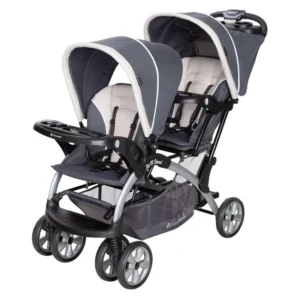 Sit N' Stand Convertible Multi-Use Easy Fold Travel Toddler & Baby Tandem Double Stroller with Safety Harness and Storage Basket