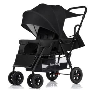 Baby Twin Stroller Removable Rear Seat 0-7 Years Old Double stroller One-key Folding Four-wheel Anti-skid Shock Absorption