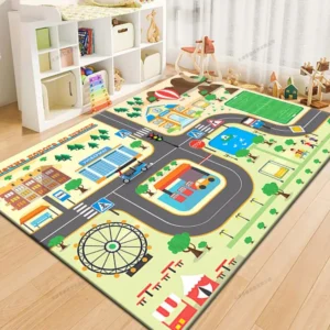 80x160cm Baby Play Mat Kids Rug Play Mat for Playing with Cars Toys Baby Crawling Mat City Life Educational Road Traffic Carpet