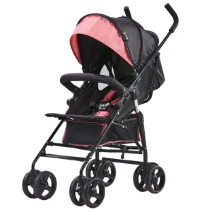 Lightweight Stroller Compact Easy Fold Adjustable Backrest Black/Pink
