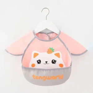 Baby Bibs New Cute Children Baby Stuff Toddler Waterproof Long Sleeve Art Smock Feeding Bib Apron for Kids 0-6 Years